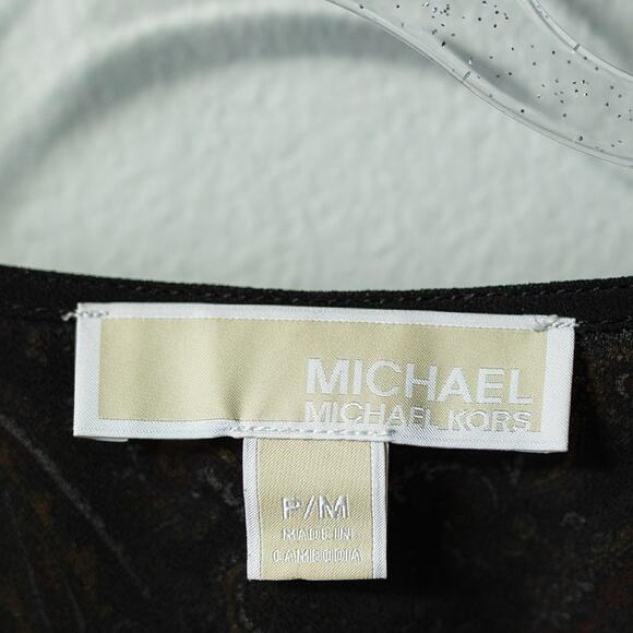 Michael Kors Paisley Boho Chic Smocked Tiered Mini Dress Western Cottagecore - Picture 9 of 9